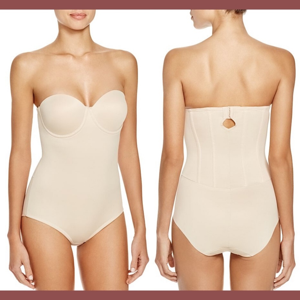 NWT‎ TC Fine Intimates Strapless Shaper Bodysuit in Nude [SZ 32D ]